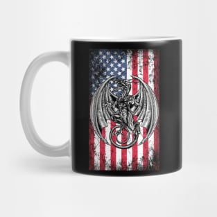 Patriotic Dragon American Flag Mug